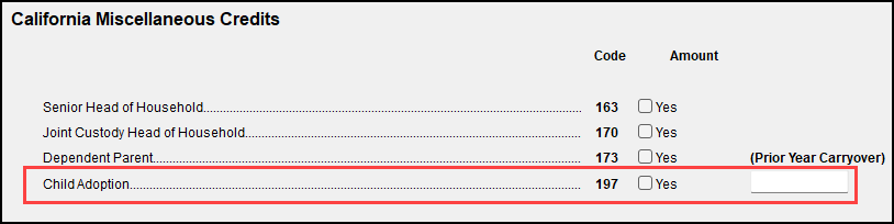 Image of child adoption selection on CA screen CRDT